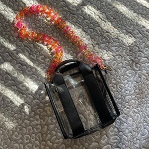 Transparent Mini Bag With Cross Body Acrylic Chain Strap